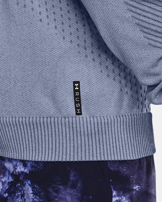 Men's UA RUSH™ HeatGear® Seamless Full-Zip Hoodie, Purple, pdpMainDesktop image number 4